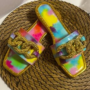 Colorful Chain Slide Sandals
